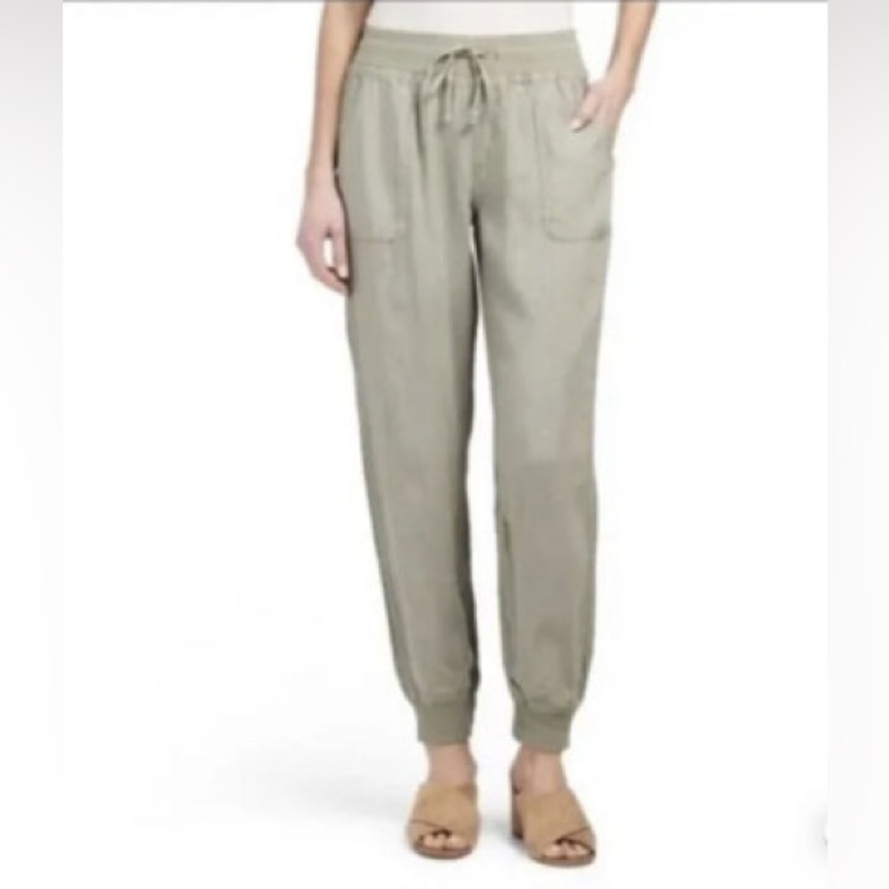 C&C California Pants Joggers Cargo Linen Olive Green Sage Pockets Extra Large